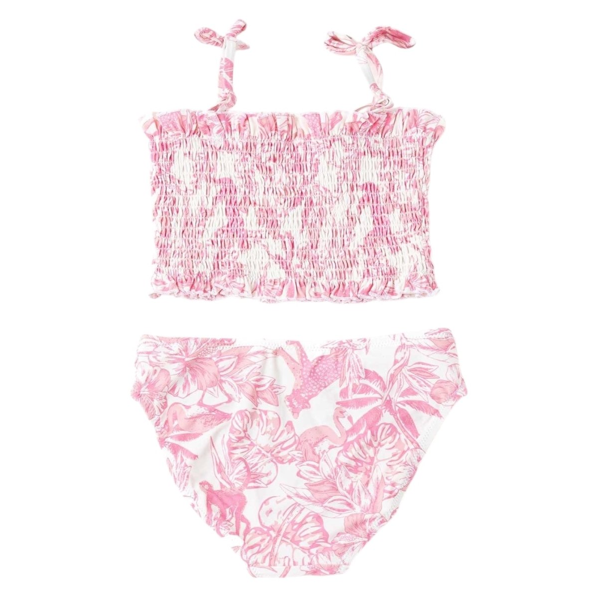 PINK PARADISE SMOCKED TWO PIECE SWIM BIKINI (PREORDER) - SHADE CRITTERS