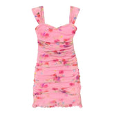 PINK WATERCOLOR JOEY DRESS (PREORDER) - KATIE J NYC