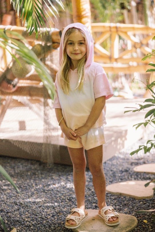 POP OMBRE TERRY WEEKEND SHORTS (PREORDER) - FEATHER 4 ARROW