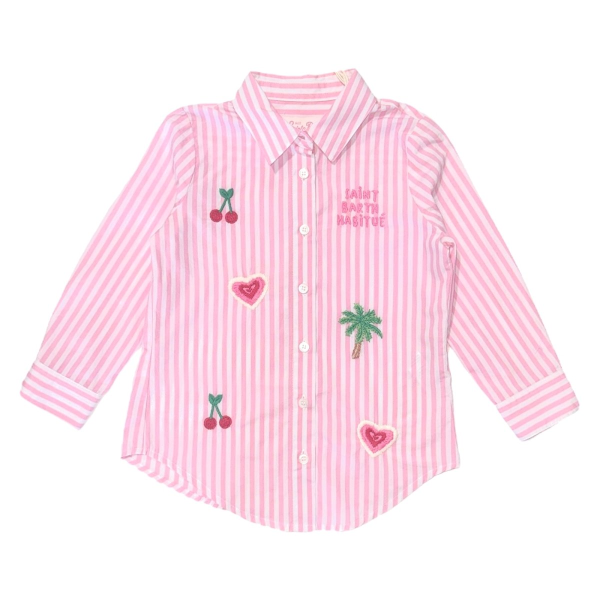 POPELINE STRIPES MINI BRIDGITTE BUTTON DOWN TOP - MC2 SAINT BARTH KIDS