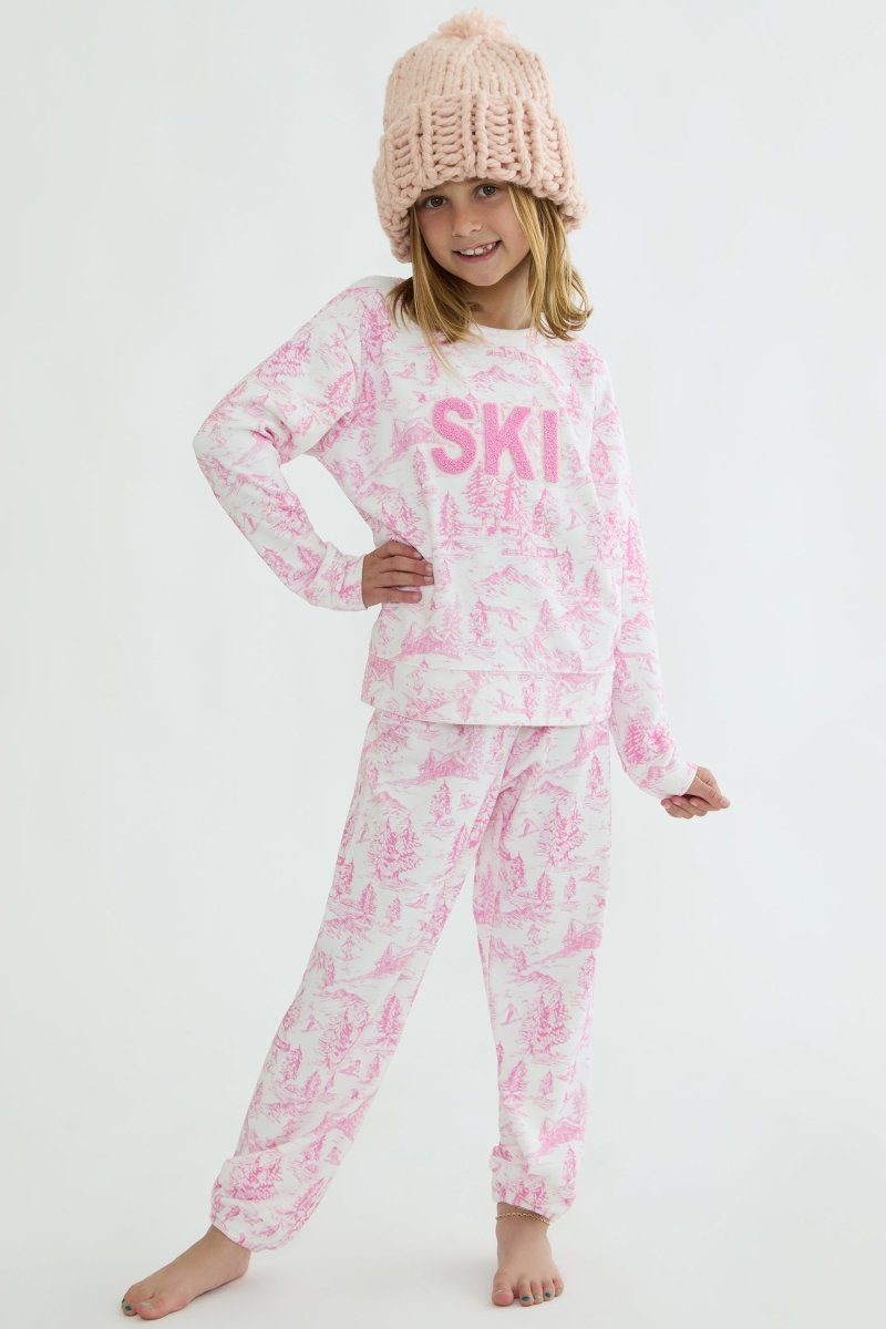 POWDER PINK TOILE SWEATPANTS (PREORDER) - BEACH RIOT KIDS