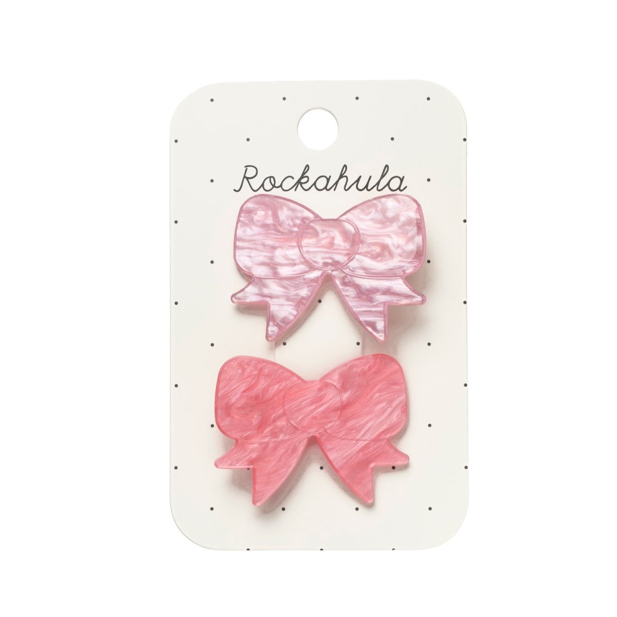 PRETTY IN PINK BOW ACETATE CLIPS (PREORDER) - ROCKAHULA