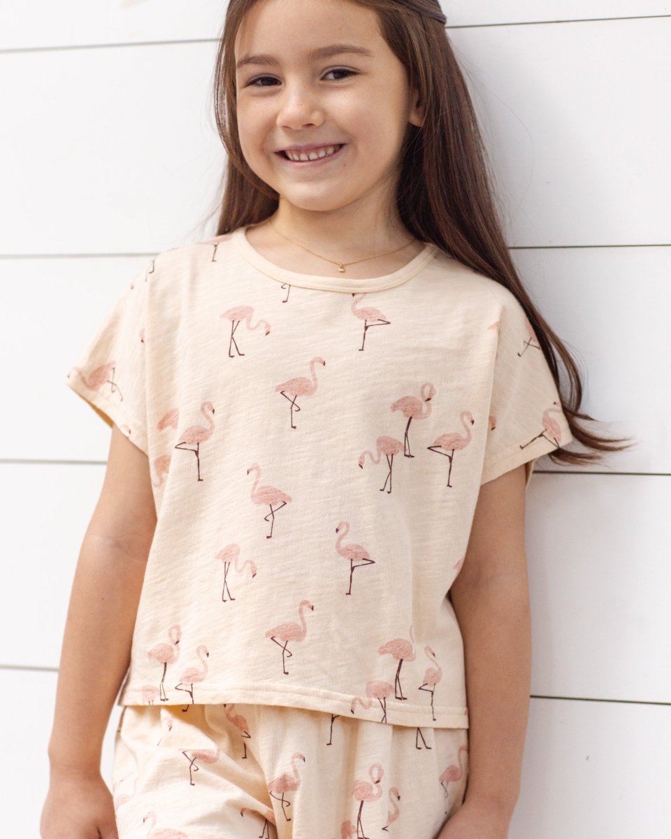 RAEGAN FLAMINGO TSHIRT AND SHORTS SET - SET