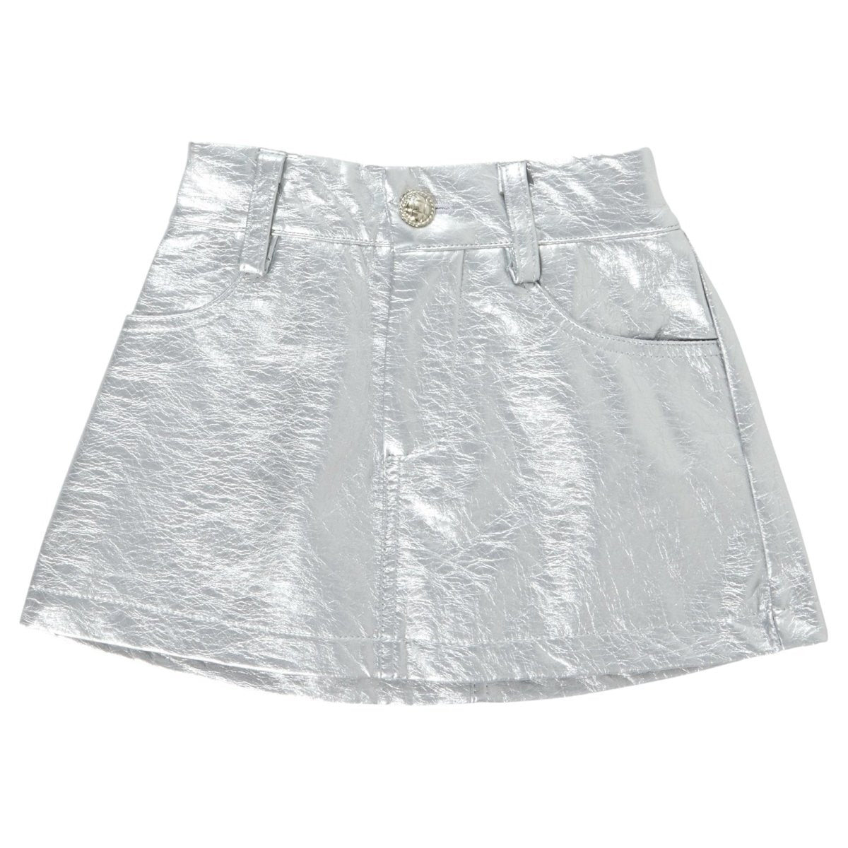 RILEY METALLIC FAUX LEATHER SKIRT - SKIRTS