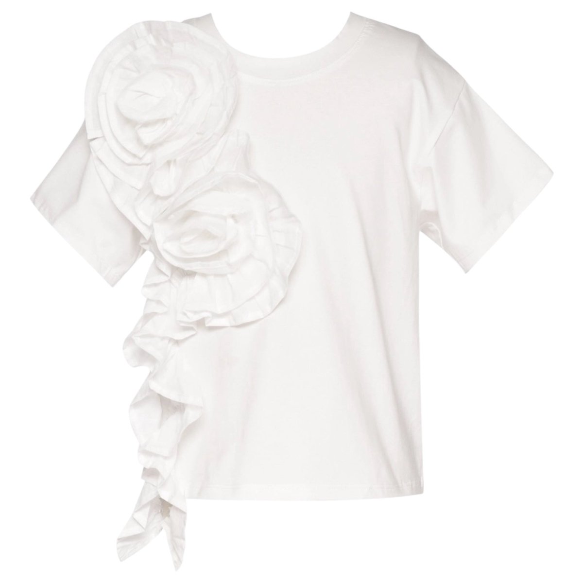 ROSETTE TRIM TOP - SHORT SLEEVE TOPS