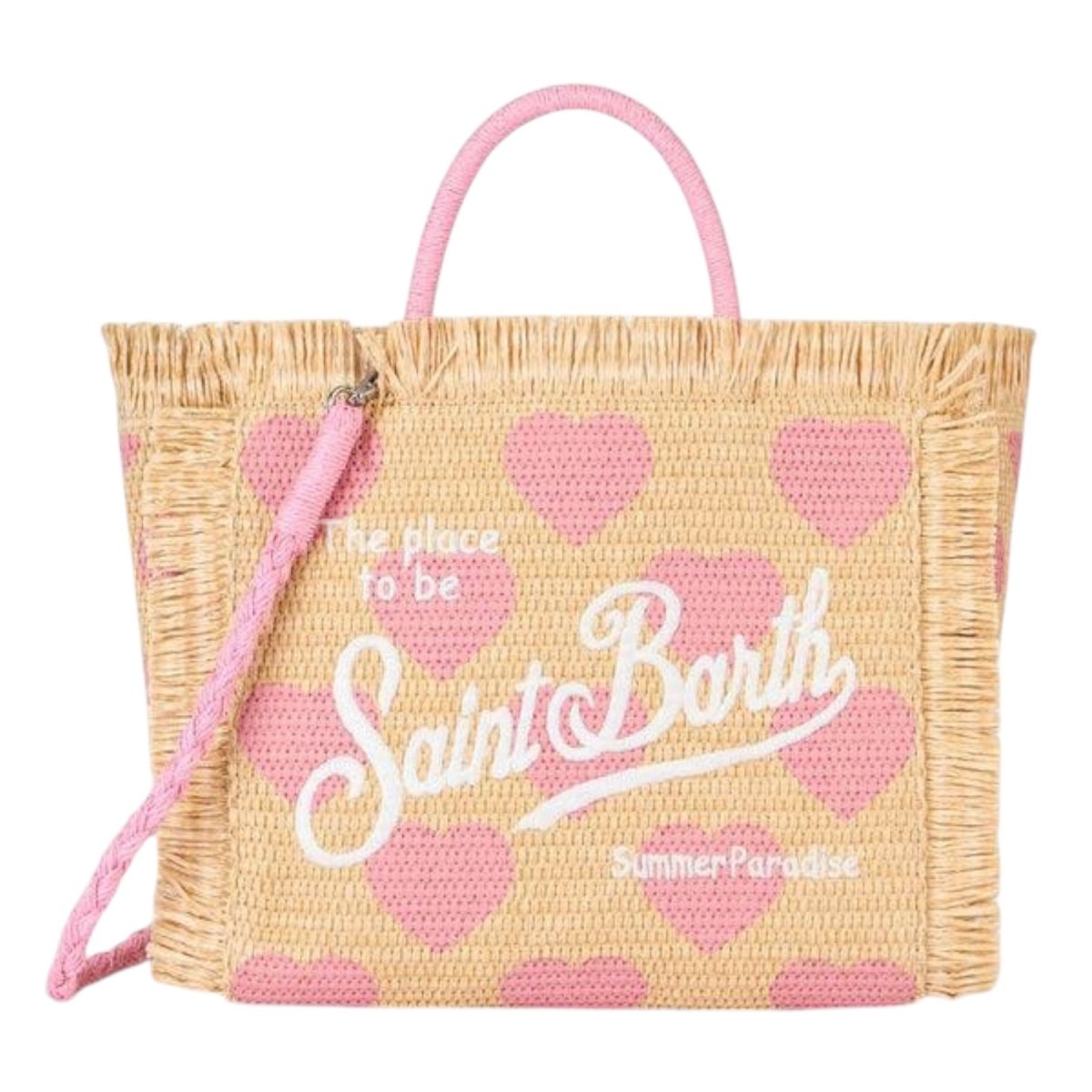 SAINT BARTH HEARTS STRAW COLETTE BAG - MC2 SAINT BARTH KIDS
