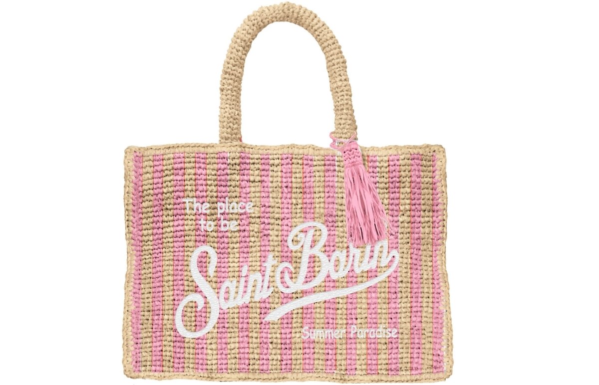 SAINT BARTH RAFFIA STRIPE VANITY MINI STRAW BAG (PREORDER) - MC2 SAINT BARTH KIDS
