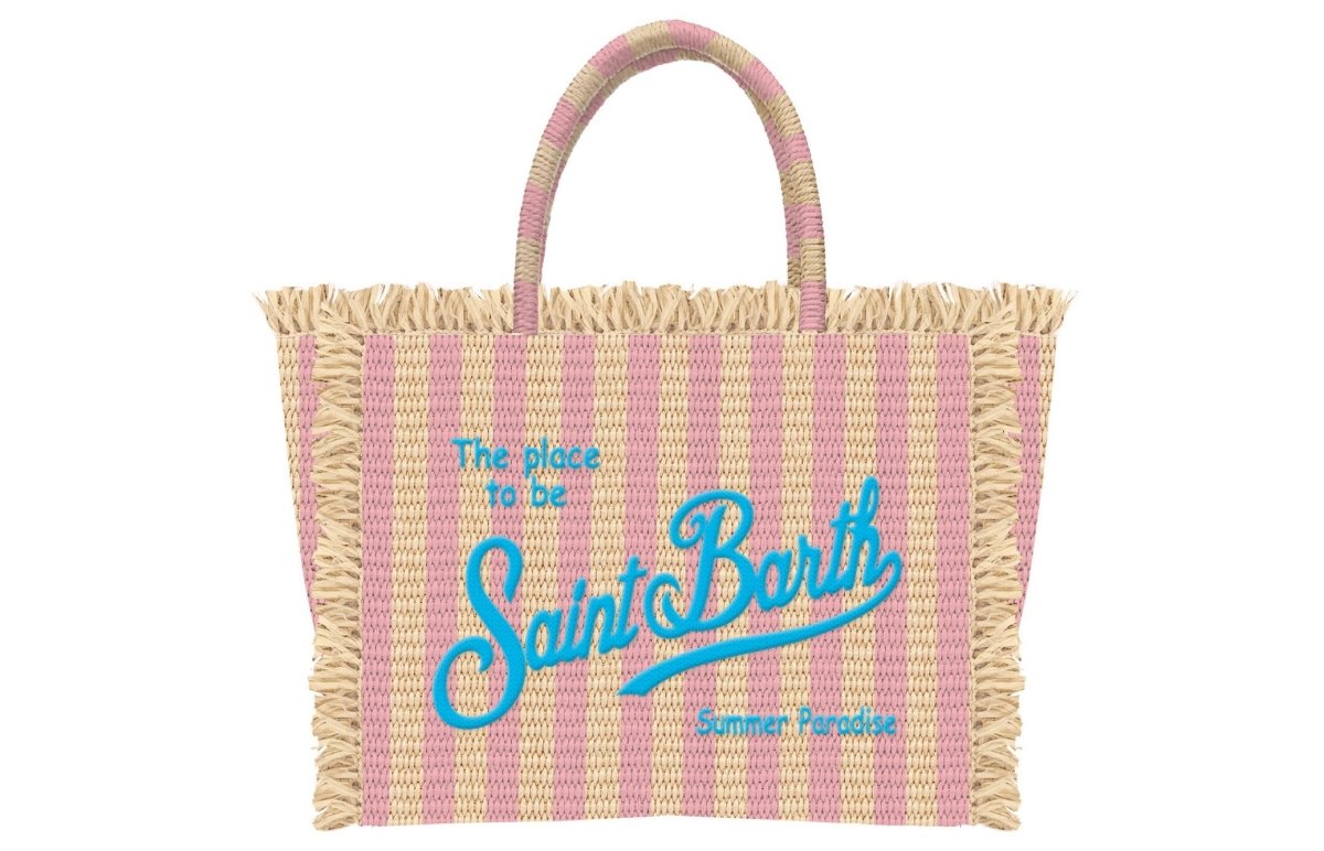 SAINT BARTH STRIPES VANITY MINI STRAW BAG (PREORDER) - PURSES