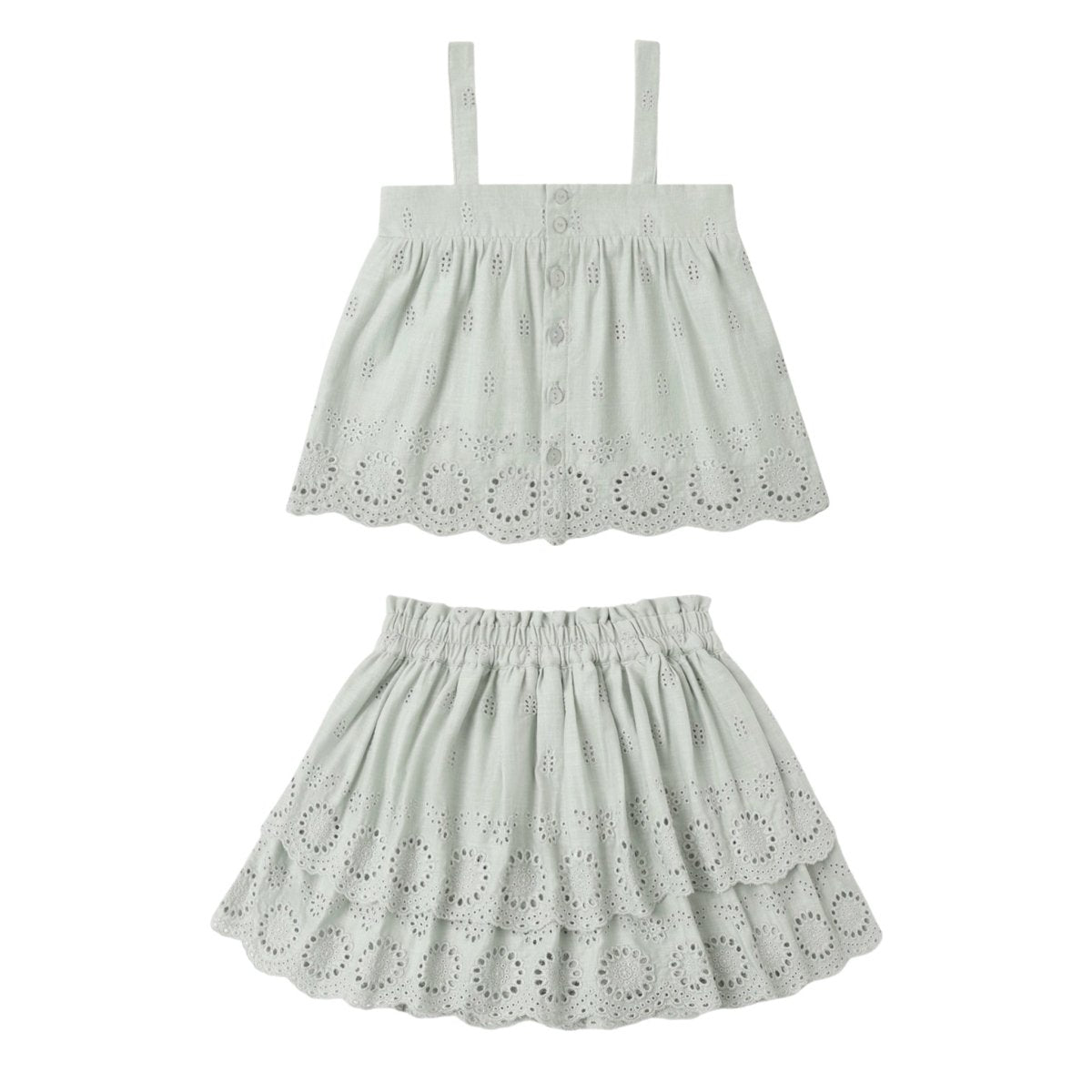 SEAFOAM SWING TOP AND ROSE MINI SKIRT SET - SET