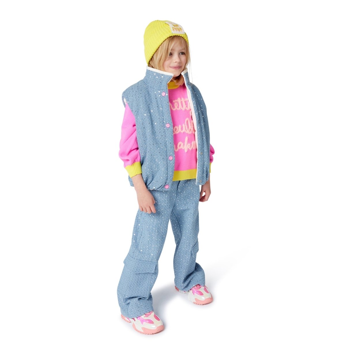 SEQUIN DENIM VEST (PREORDER) - VESTS