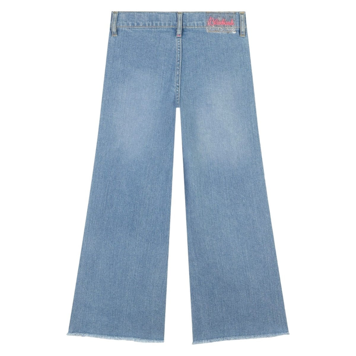 SEQUIN POCKET WIDE LEG DENIM PANTS - PANTS