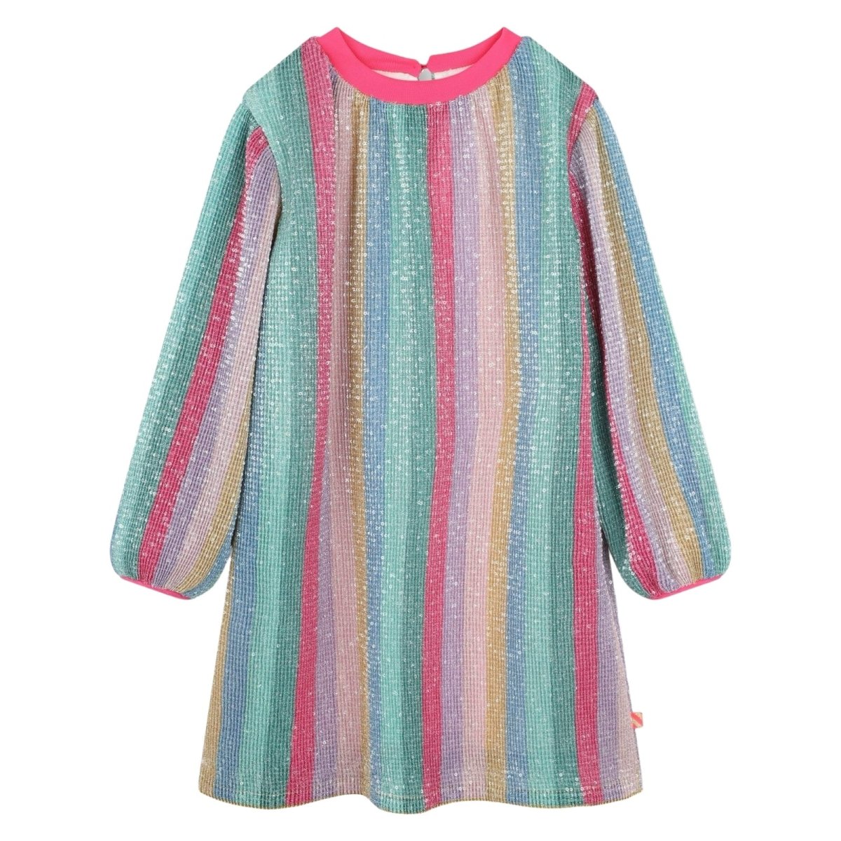 SEQUIN RAINBOW PLEATED DRESS - DRESSES