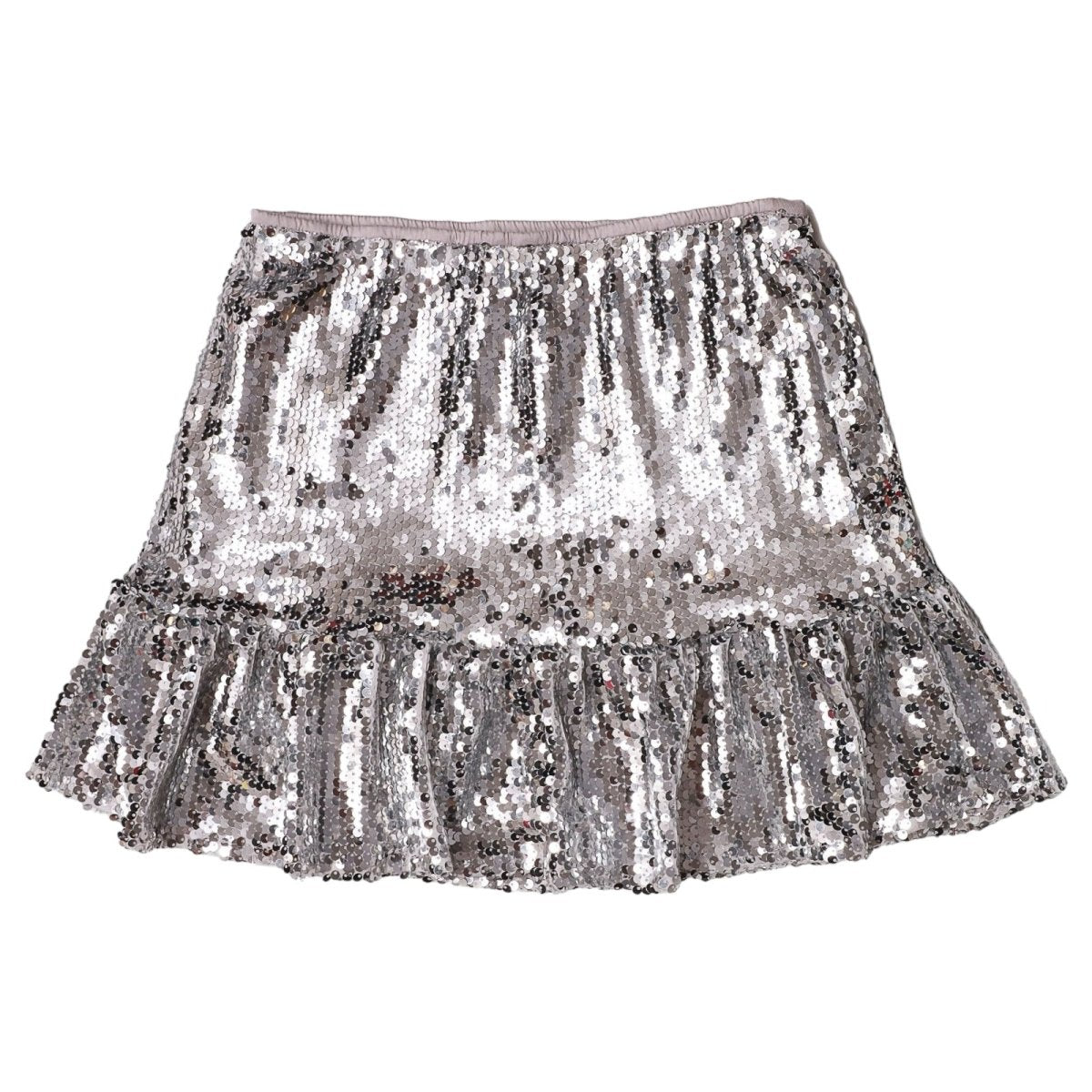 【新品タグ付き】ハルノブGRETA SKIRT Girls Sparkly Silver Sequin Skirt | Mini Dreamers