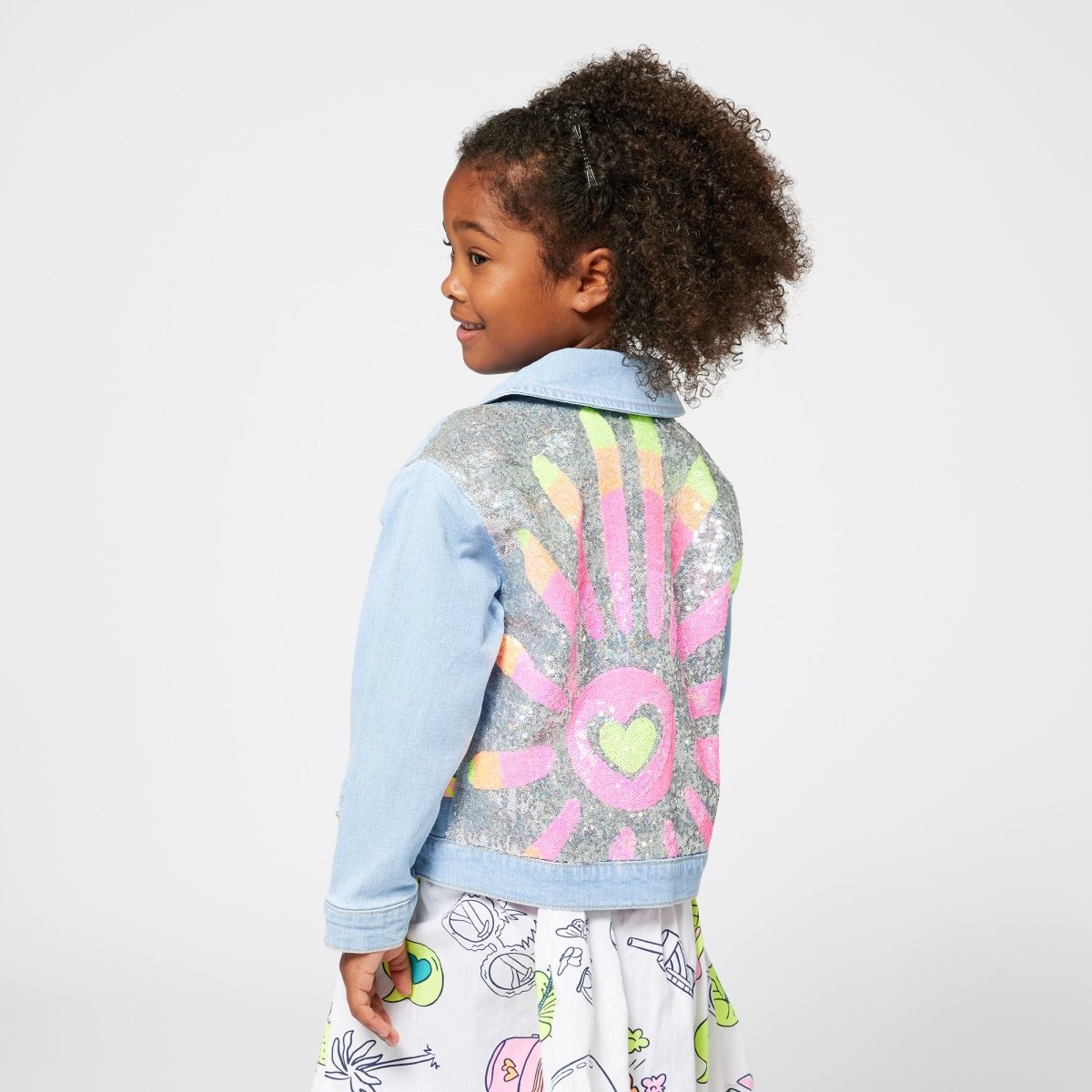SEQUIN SUN DENIM JACKET - JACKETS