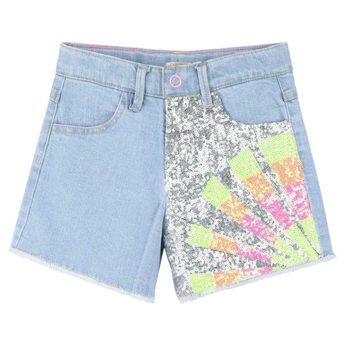 SEQUIN SUN DENIM SHORTS - SHORTS