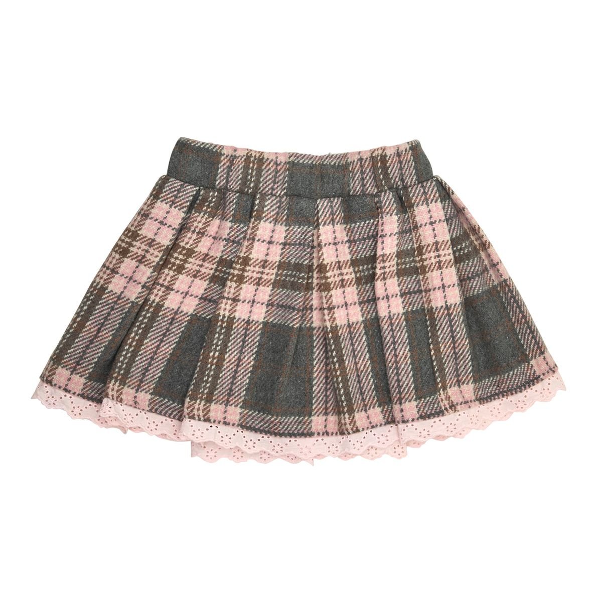 SLOANE PLAID SKIRT W/ LACE TRIM - MINI DREAMERS