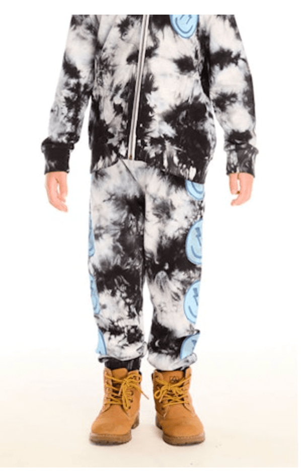 SMILEY BOLT TIE DYE SWEATPANTS (PREORDER) - CHASER KIDS