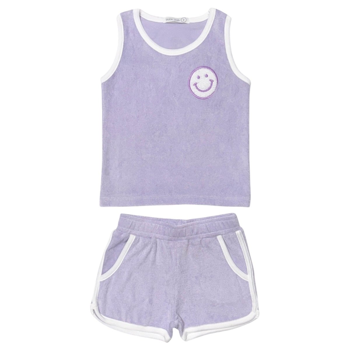 SMILEY TERRY CLOTH TANK TOP AND SHORTS SET - MISH MISH