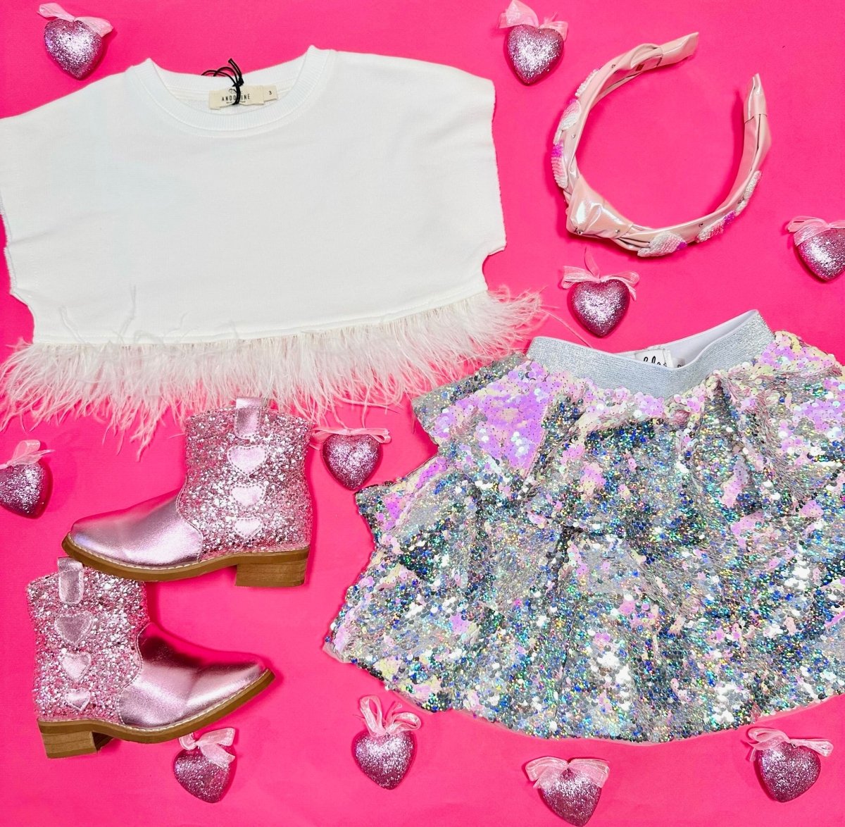 SPARKLE SEQUIN TIERED SKIRT - SKIRTS