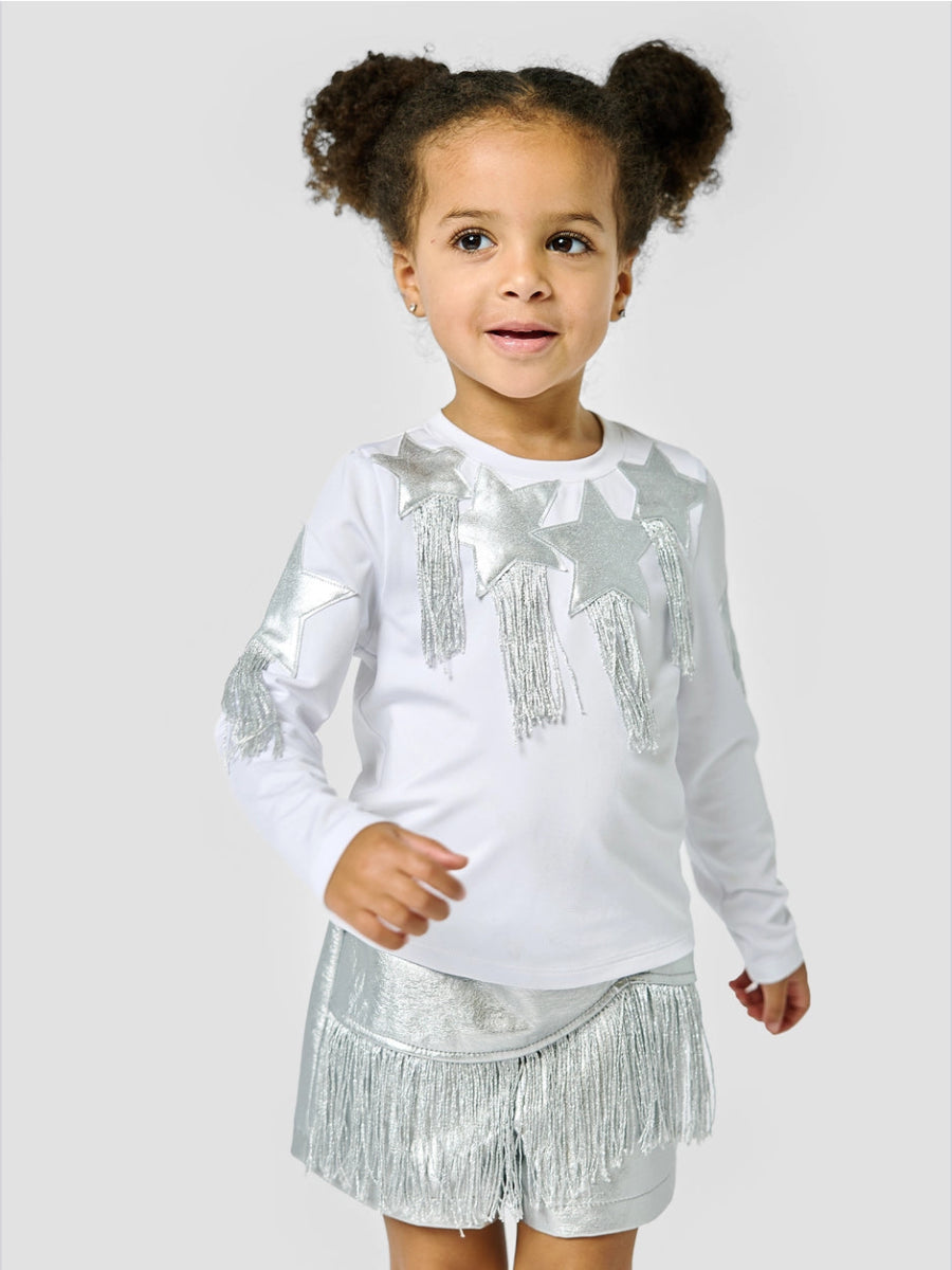 STARS FRINGE LONG SLEEVE TOP - LONG SLEEVE TOPS