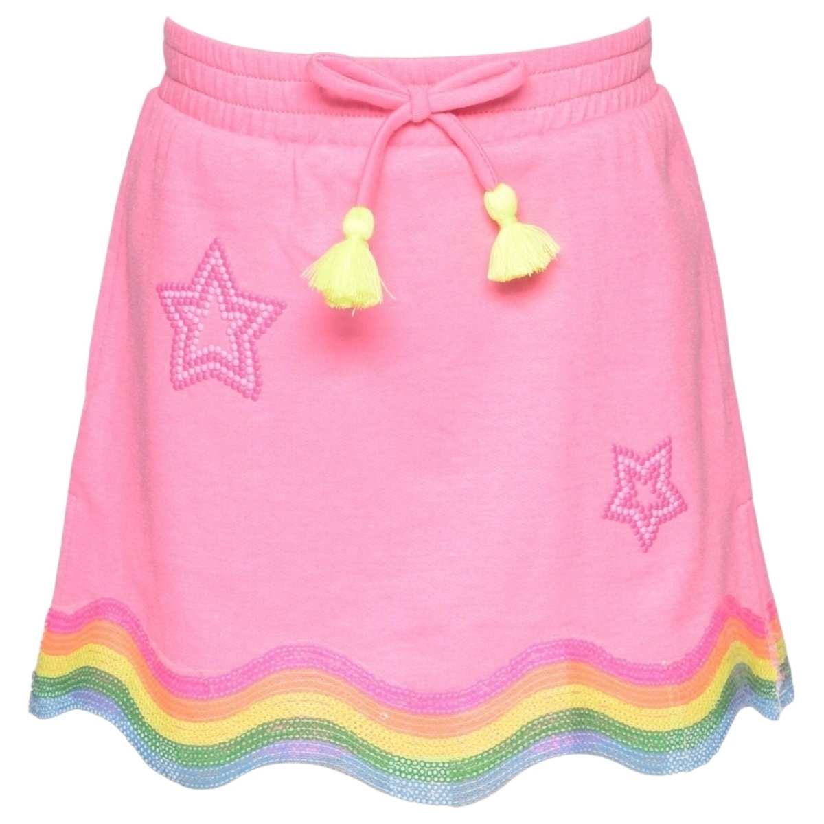 STARS & SEQUIN WAVY TRIM SKIRT - SKIRTS