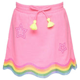 STARS & SEQUIN WAVY TRIM SKIRT - SKIRTS