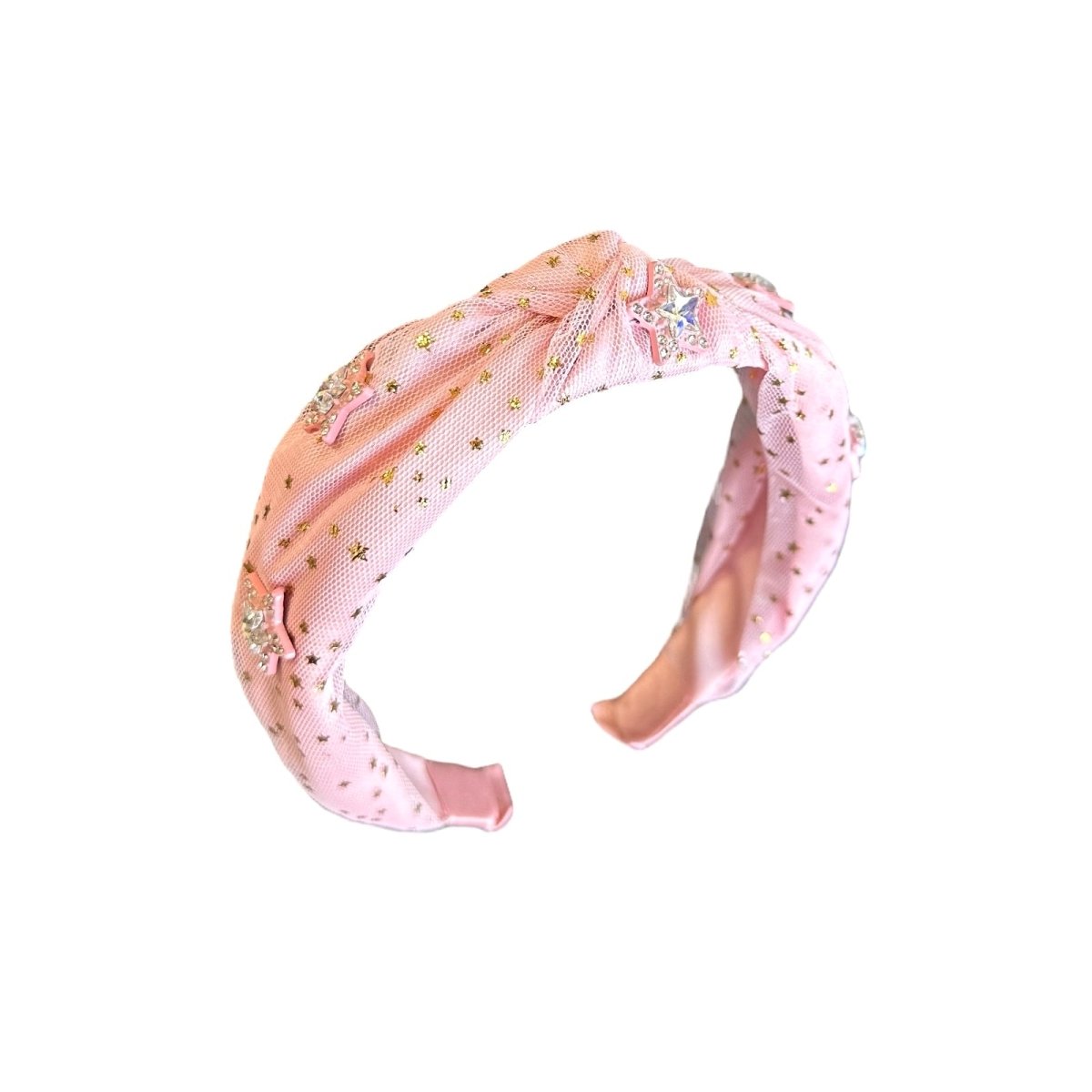 Pink Stars Shimmer Net Headband Mini Dreamers