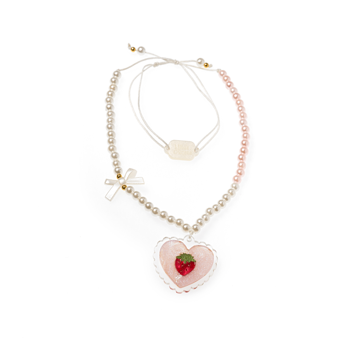 STRAWBERRY HEART PEARL NECKLACE (PREORDER) - LILIES & ROSES
