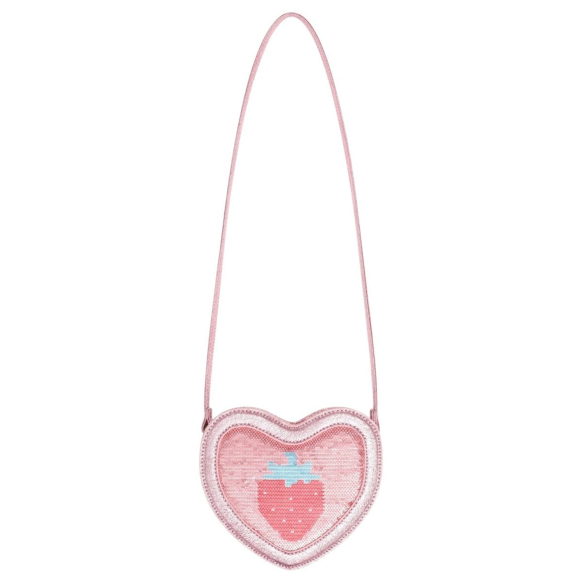 STRAWBERRY SEQUIN HEART BAG (PREORDER) - HUXBABY