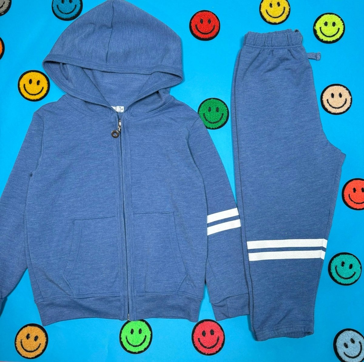 STRIPE ZIP UP HOODIE - HOODIES