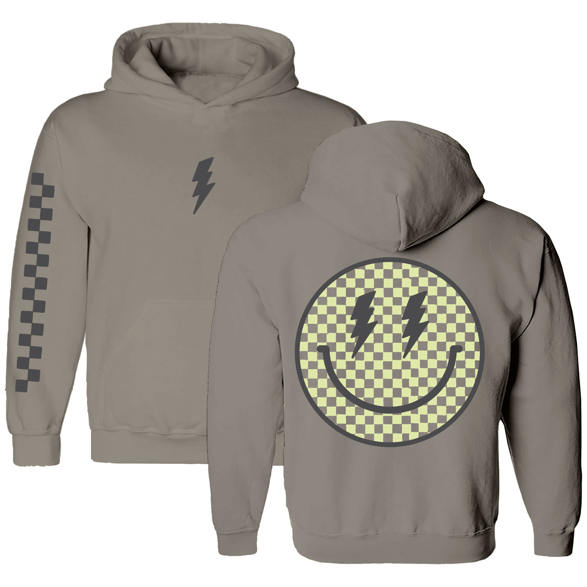 SUPERCHARGED CHECKERED SMILEY HOODIE (PREORDER) - TINY WHALES