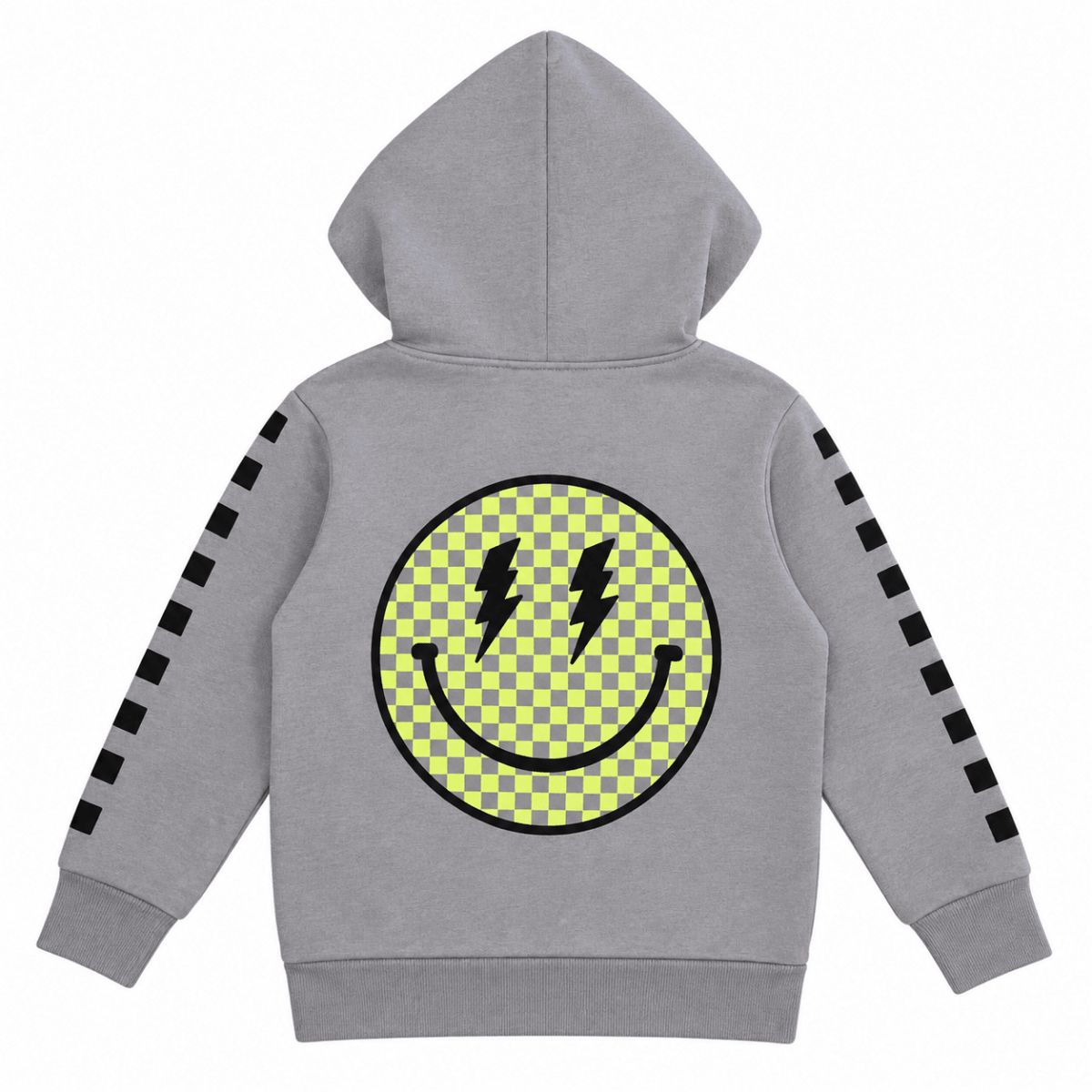 SUPERCHARGED CHECKERED SMILEY HOODIE - TINY WHALES