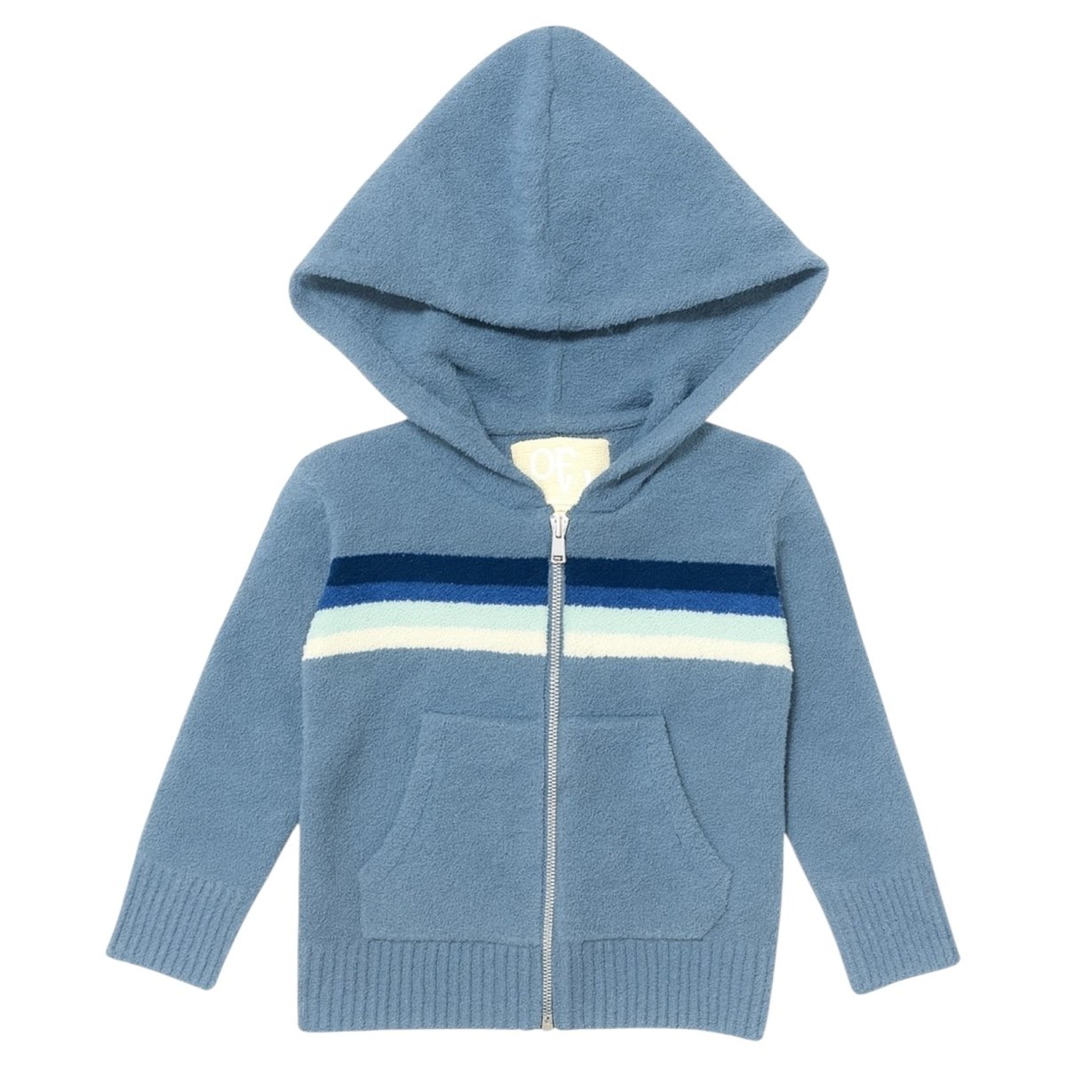 TAHOE STRIPE FUZZY FLEECE LOUNGE ZIP UP HOODIE - CHASER KIDS