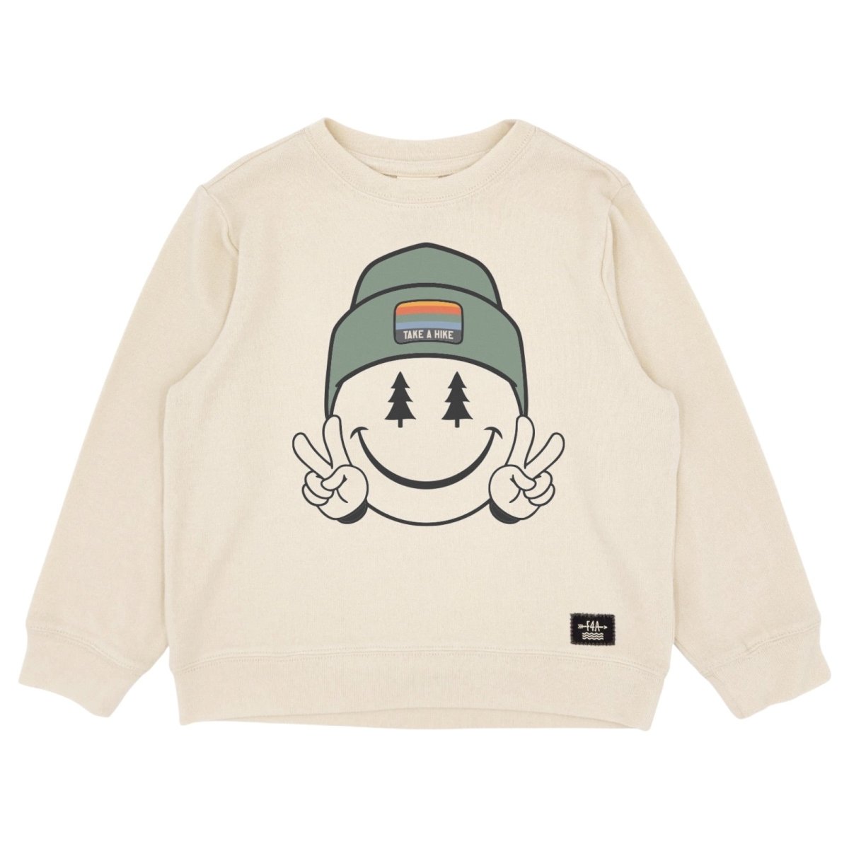 TAKE A HIKE SMILEY FACE HACCI SWEATSHIRT - FEATHER 4 ARROW