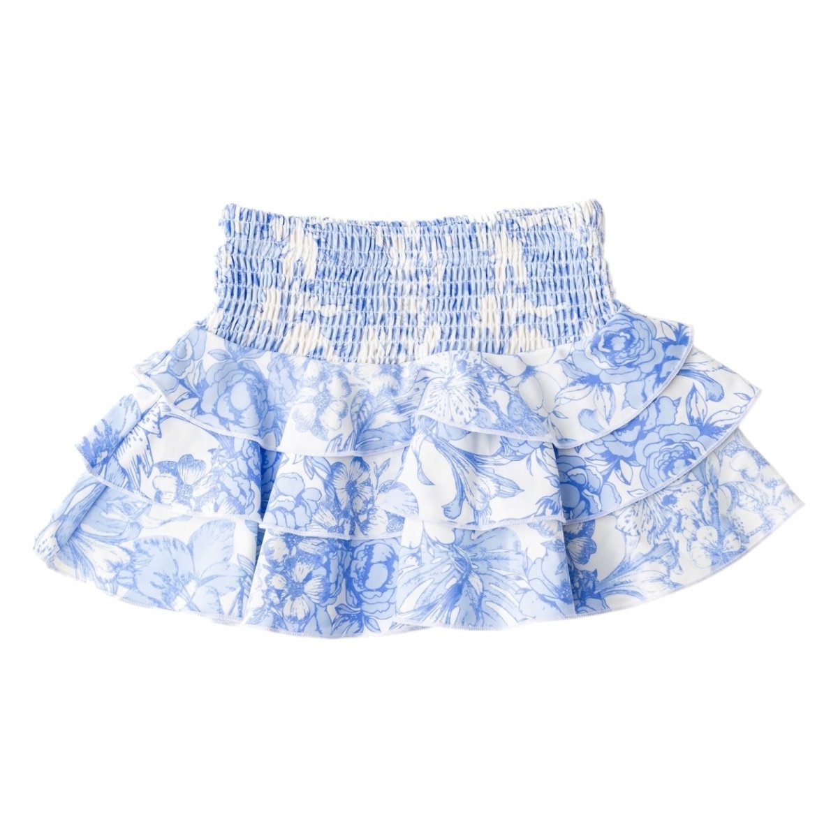 TROPICAL BLUES RUFFLE SKIRT - SKIRTS