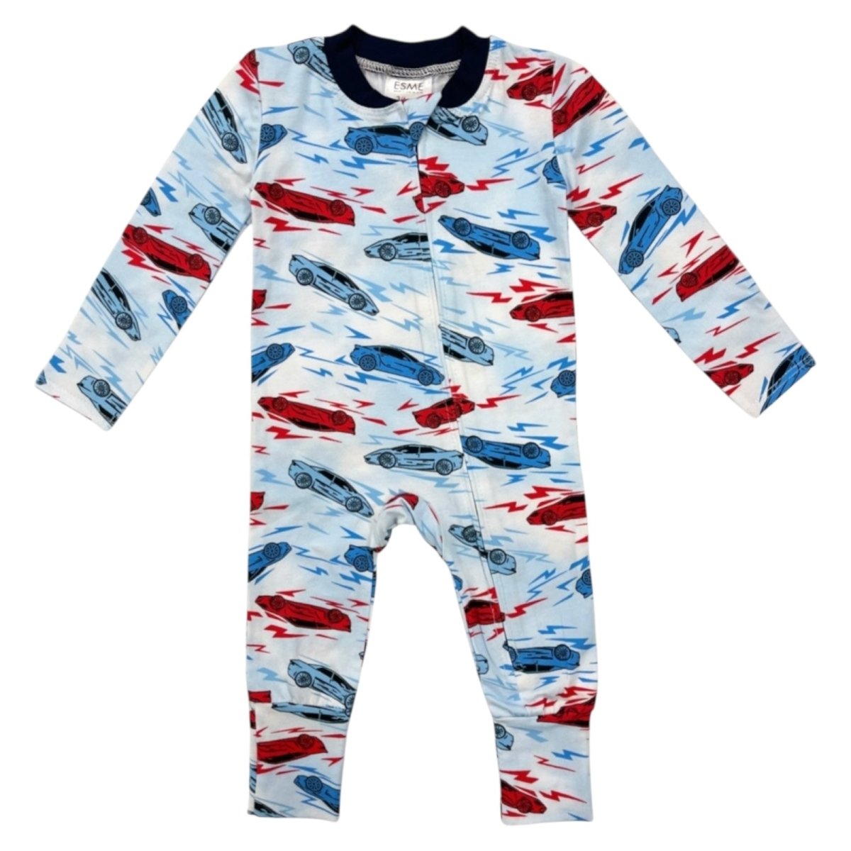TURBO RACE CARS ZIP FOOTIE - FOOTIES