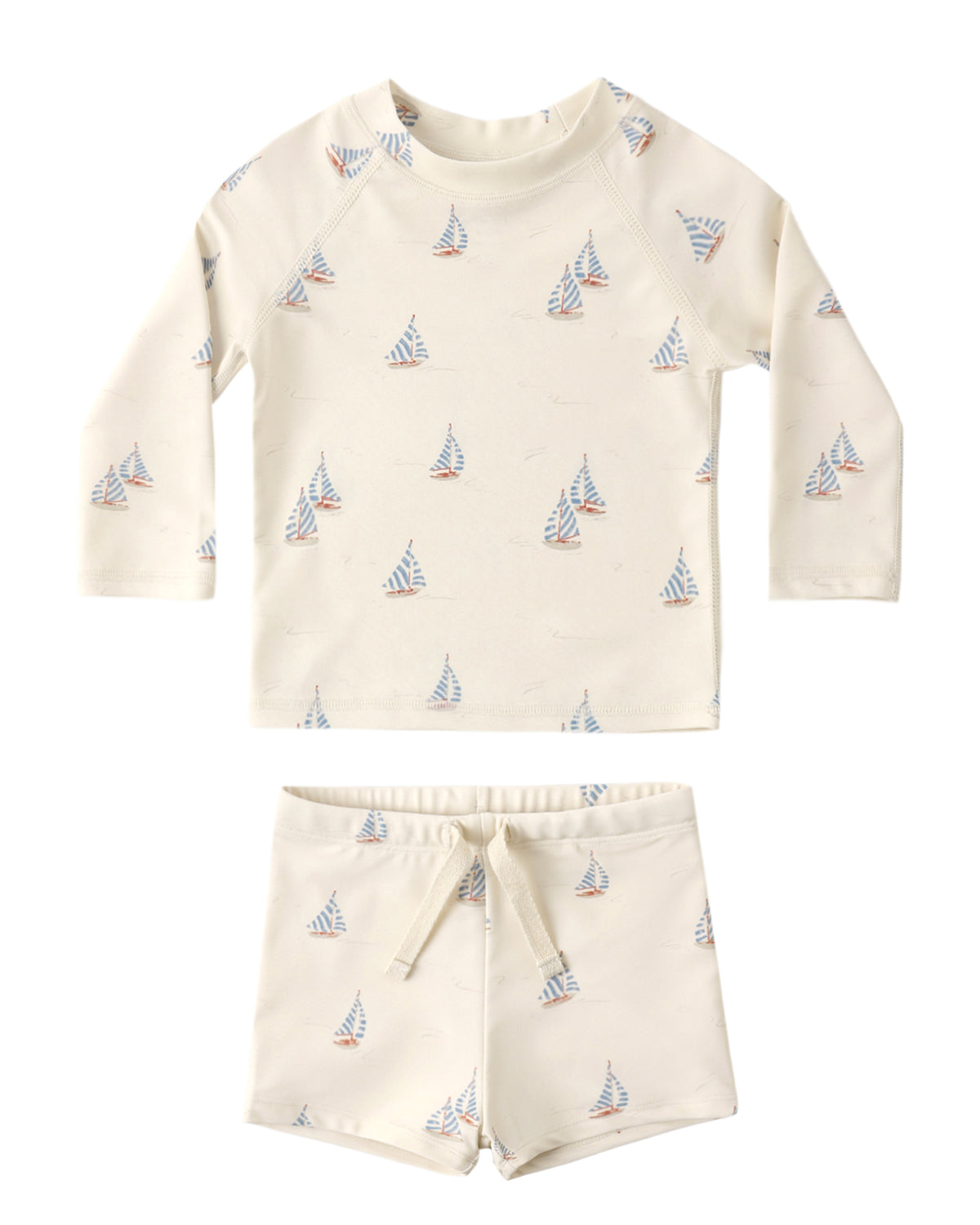 SAILBOATS RASHGUARD AND SWIM TRUNKS SET