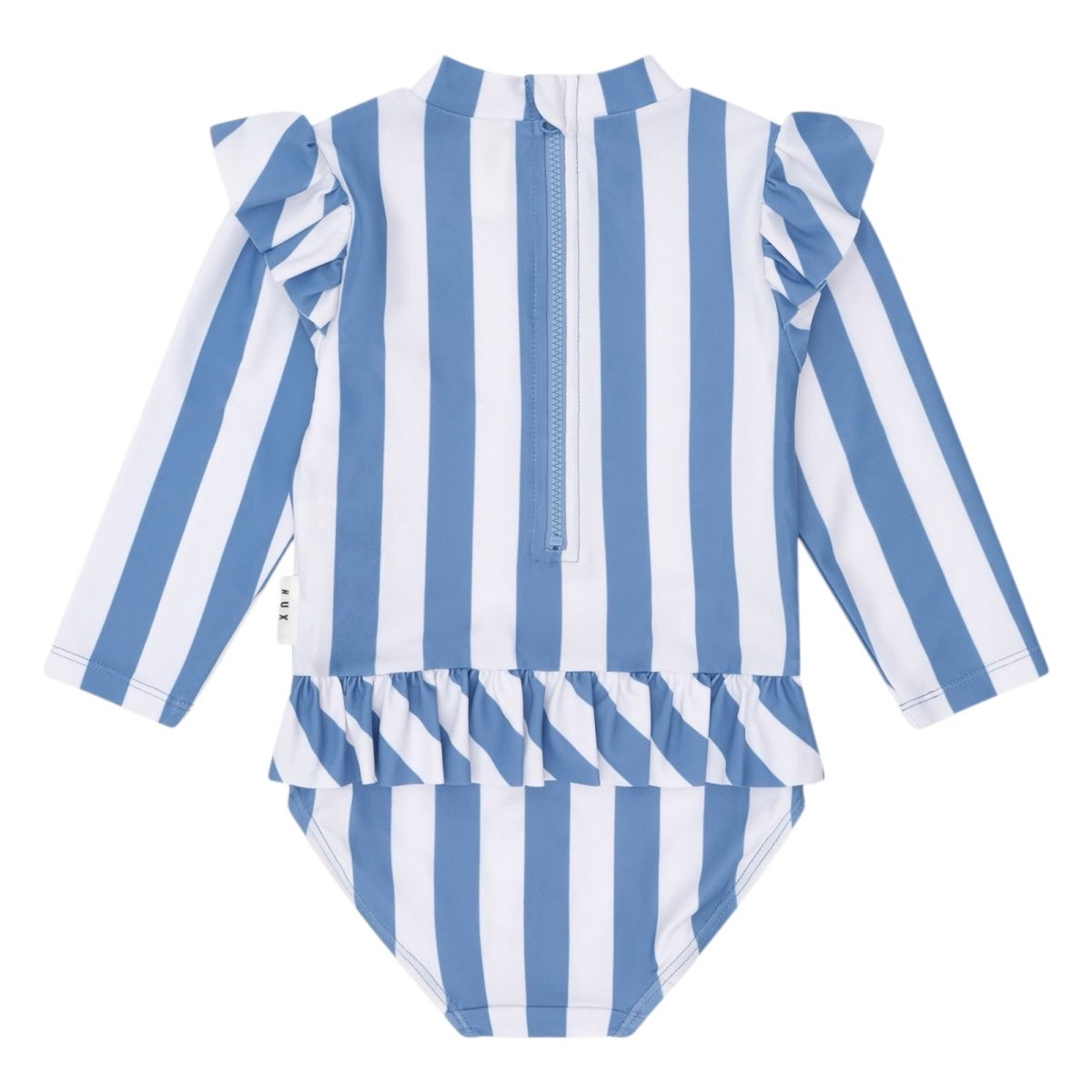 VINTAGE STRIPE CHERRY PEPLUM RASH GUARD ONE PIECE SWIMSUIT - HUXBABY