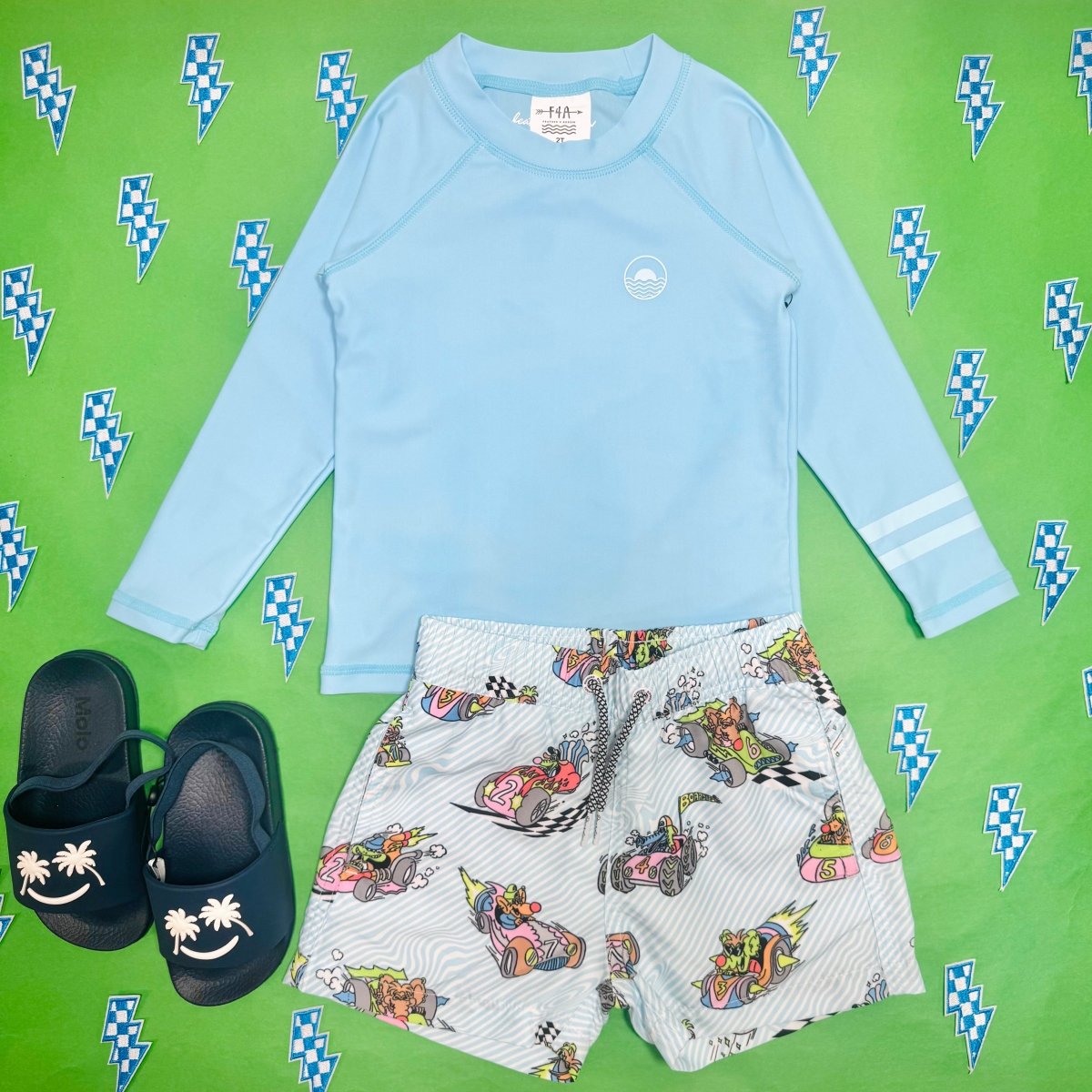 WACKY TRACKS RACE CAR SWIM TRUNKS - BOARDIES