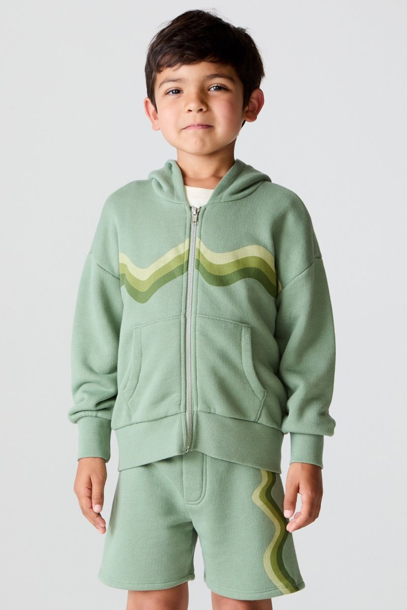 WAVE STRIPE ZIP UP HOODIE (PREORDER) - CHASER KIDS