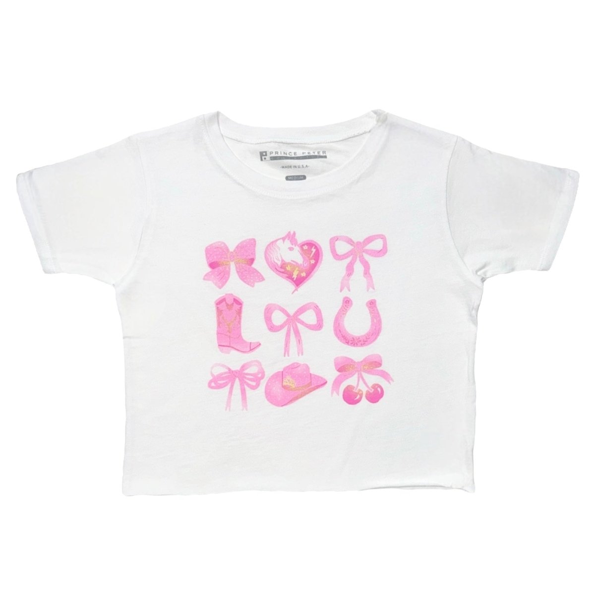 WESTERN BOWS CROP TOP - SHORT SLEEVE TOPS