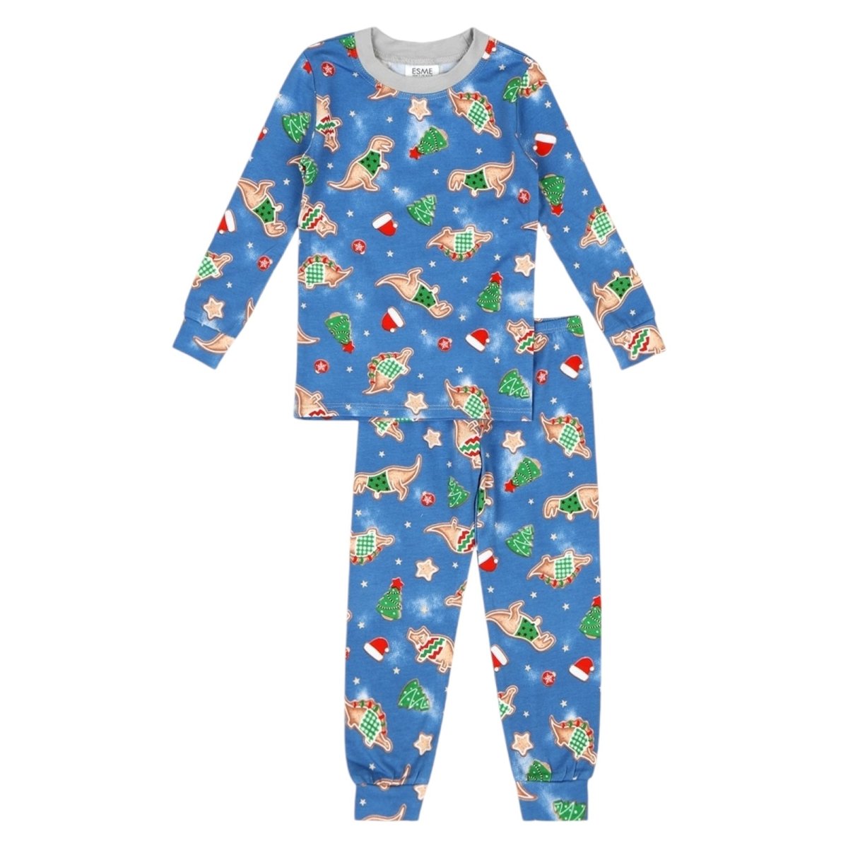 XMAS SWEATER DINO LONG SLEEVE PJS - PAJAMAS