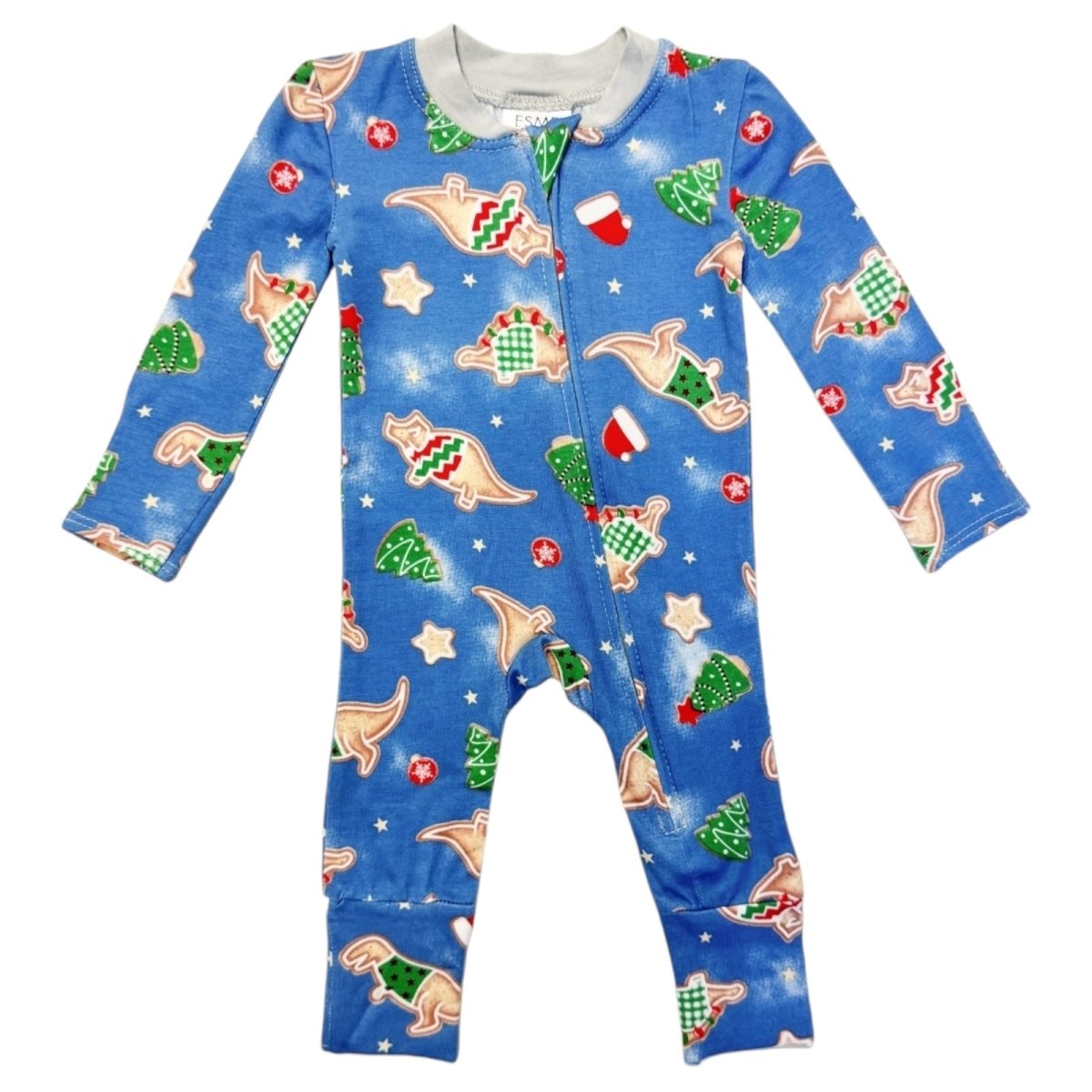 XMAS SWEATER DINO ZIP FOOTIE - FOOTIES