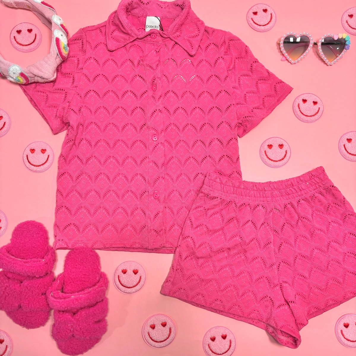 ZINA BUTTON DOWN TOP AND SHORTS SET - SET
