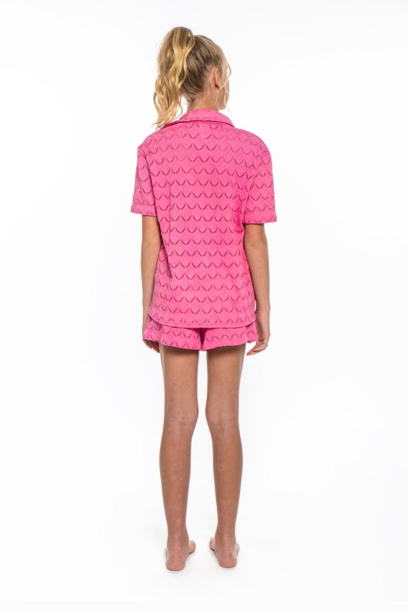 ZINA BUTTON DOWN TOP AND SHORTS SET - SET