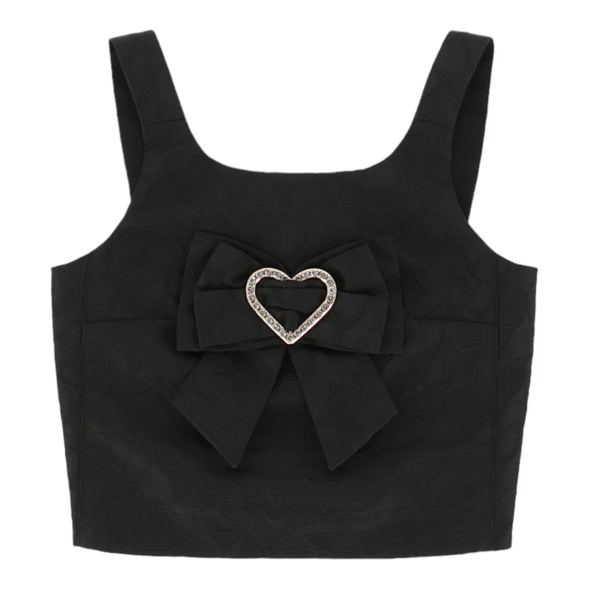 ADEANA HEART JACQUARD TOP WITH BOW - TANK TOPS
