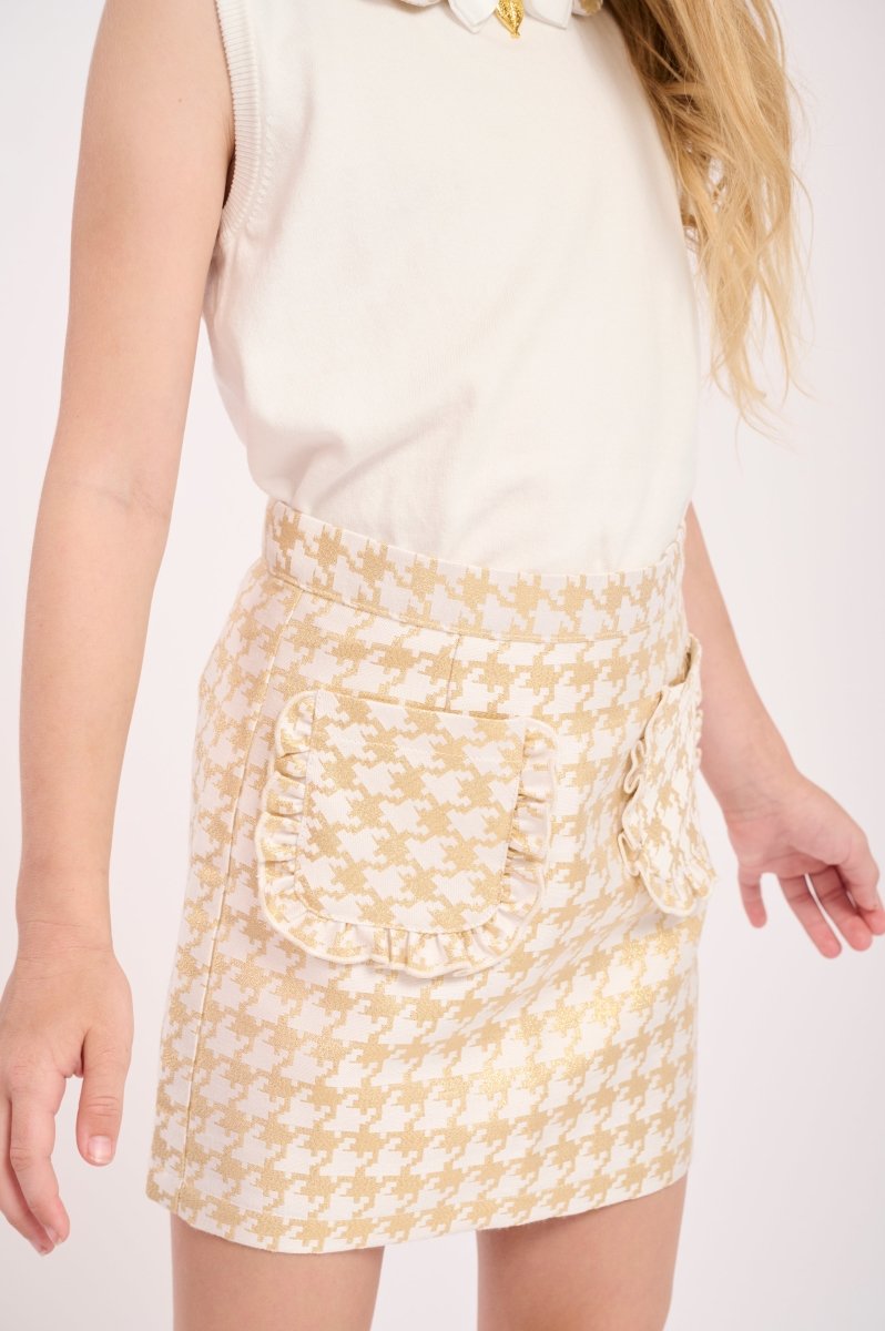 ALETA HOUNDSTOOTH SKIRT - SKIRTS
