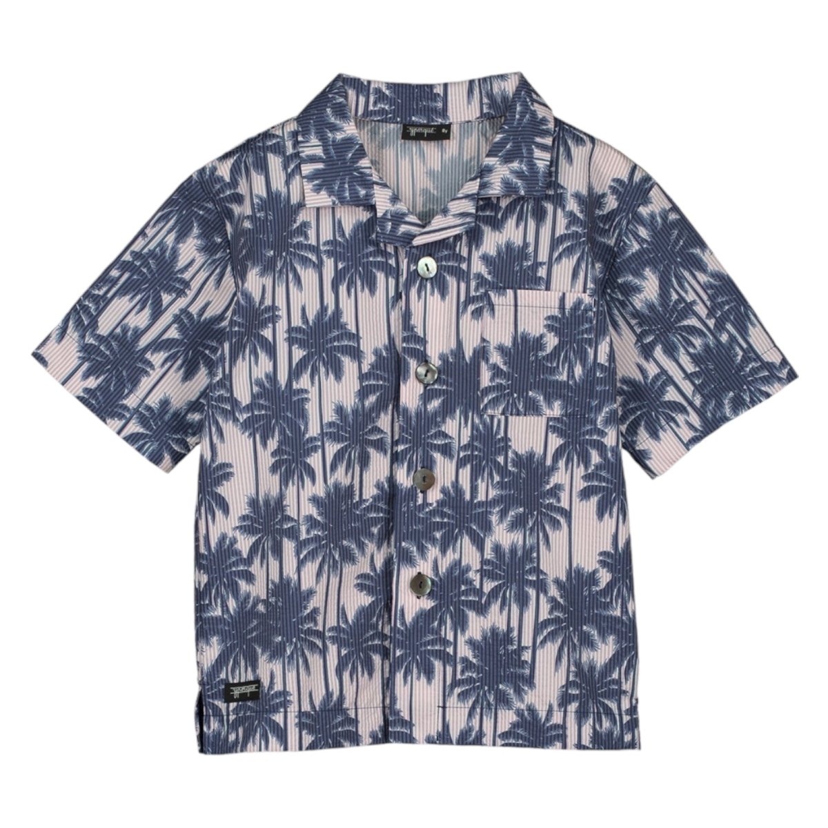 ALL OVER PALMS BUTTON DOWN TOP - BUTTON DOWNS