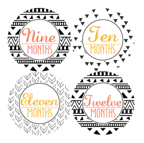 AZTEC TRIBAL MONTHLY BABY STICKERS - MONTHLY STICKERS
