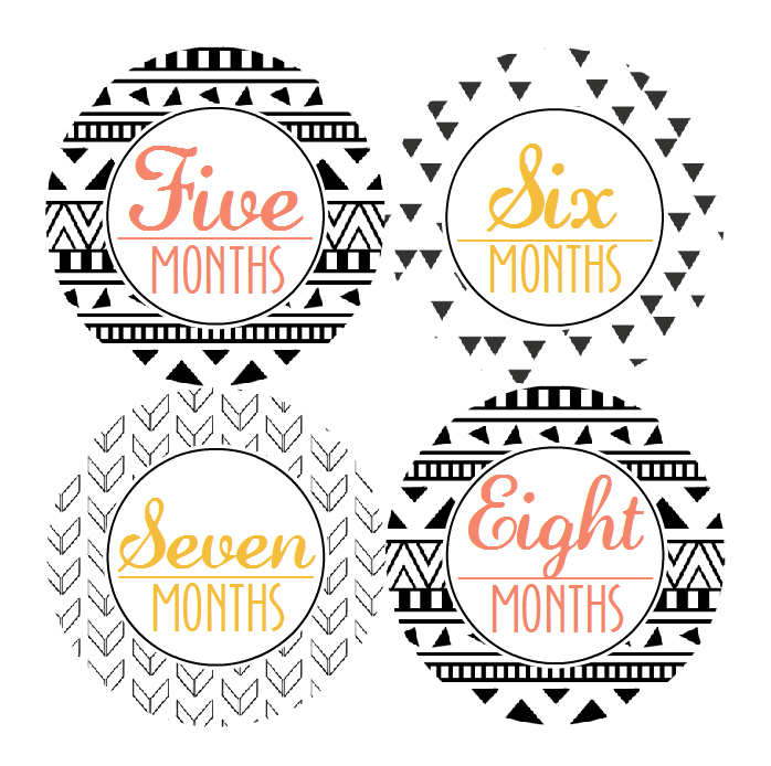 AZTEC TRIBAL MONTHLY BABY STICKERS - MONTHLY STICKERS